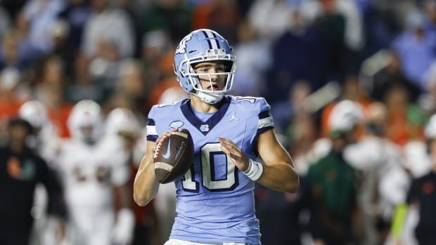 North Carolina quarterback Drake Maye.